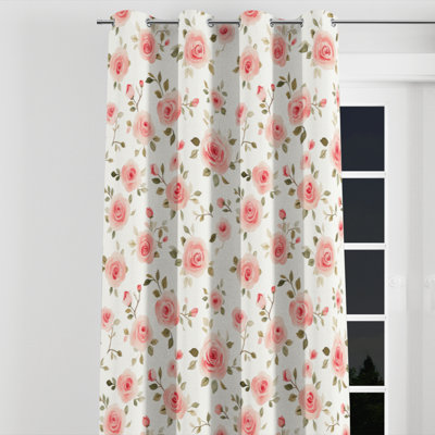 Rideaux à motif floral - Rideau à œillets Bomer - 1 panneau