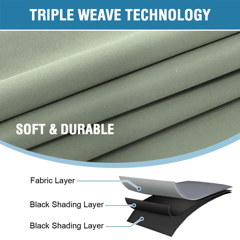 100% Blackout Curtains for Bedroom with Liner Full Room Darkening Curtains Thermal Insulated Back Tab/Rod Pocket Window Drapes for Living Room, 2 Panels