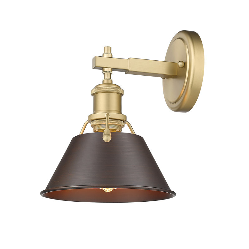 Felda Dimmable Steel Vanity Light, Rubbed Bronze, Brushed Champagne Bronze, 1 Lights