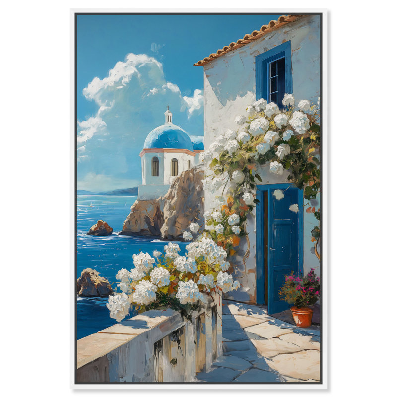 Art mural bord de mer "Home and Oceanview" par Art Remedy, H 31 po x l 21 po, Cadre blanc