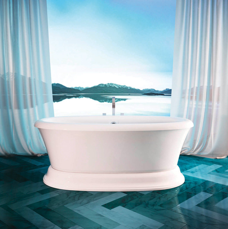 Balneo 72 in. L Freestanding Soaking Tub, Back
