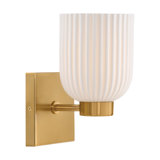 Isla Blanca 1-Light Wall Sconce in Warm Brass by Breegan Jane