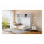 Grand lit escamotable mural avec armoires supérieures, blanc