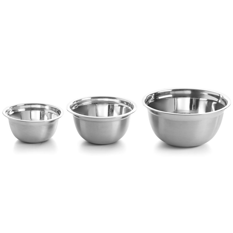 Rosamond 3-Piece Stainless Steel Mixing Bowl Set Rosamond 3-Piece Stainless Steel Mixing Bowl Set