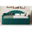 Lit de jour capitonné capitonné avec couchette, canapé-lit en velours avec ports USB et ports de charge de type C, aucun sommier nécessaire-1560401040