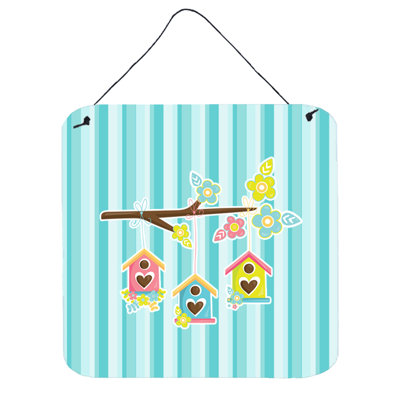 Bird Houses on Stripes Wall D&eacute;cor