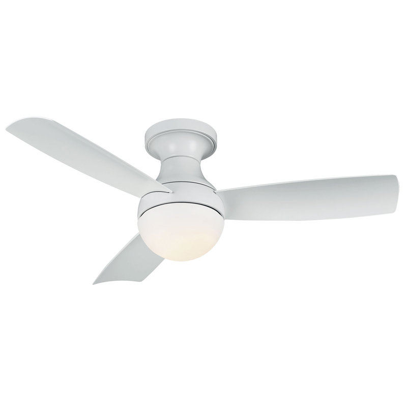44" Flush Mount Outdoor/Indoor Smart Ceiling Fan with Remote Control, Works With Google Assistant, Amazon Alexa and IOS/Android Mobile APP