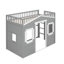 Lit mezzanine simple chic avec structure en pin massif gris et blanc pour une chambre à coucher moderne-2059054681-2059054680