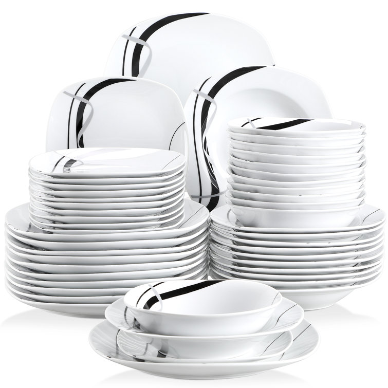 MALACASA Elisa 48 Pièces Vaisselle En Porcelaine Service De Table