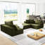 Canapé de salon en forme de L - 132 po, chenille, 6 coussins, rembourrage en mousse, sans assemblage, lit modulaire de 132 po pour le revêtement de chambre en chenille, assemblage-920905399