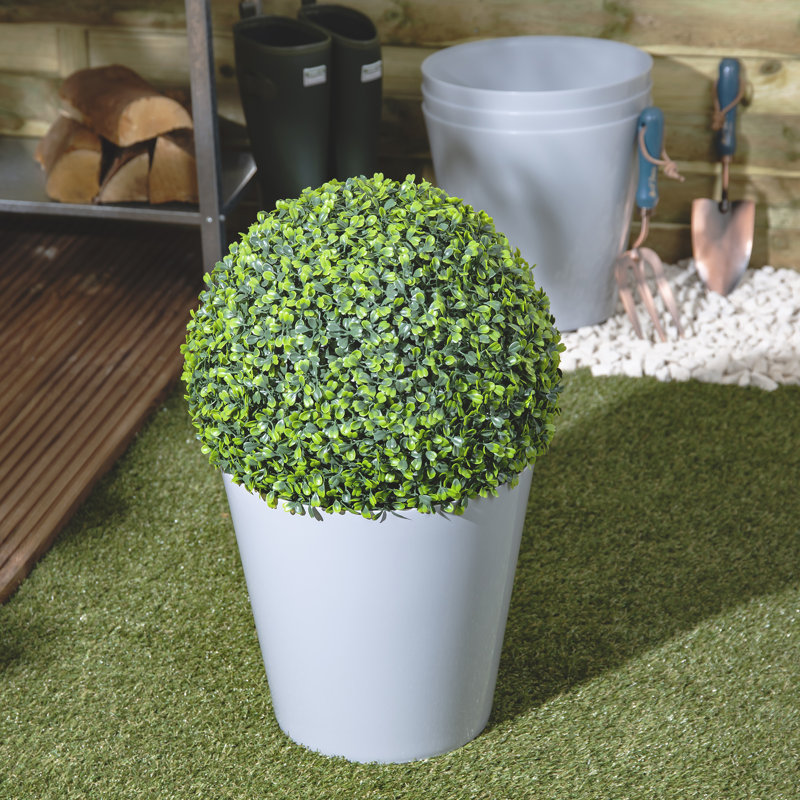 Wham Studio Round Planter Cover, 28cm H x 30cm W x 30cm D, Gray