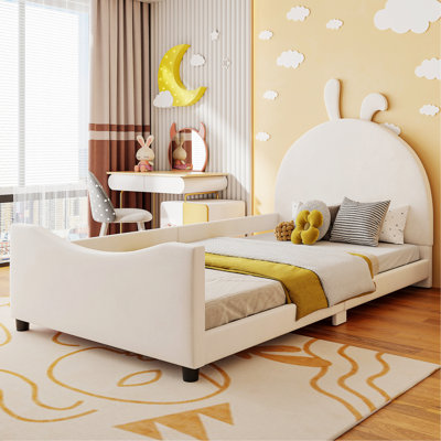 Upholstered Daybed With Rabbit Ear Shaped Headboard