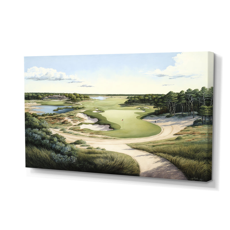 Parcours de golf en été - art mural golf