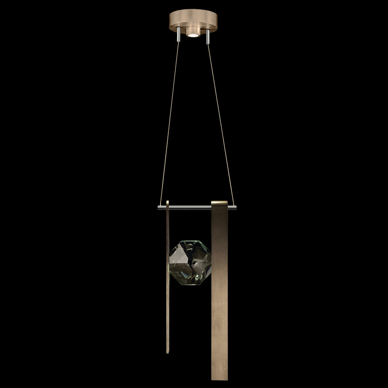 Luminaire suspendu rond l 9 po Aria, Bronze ombré doux