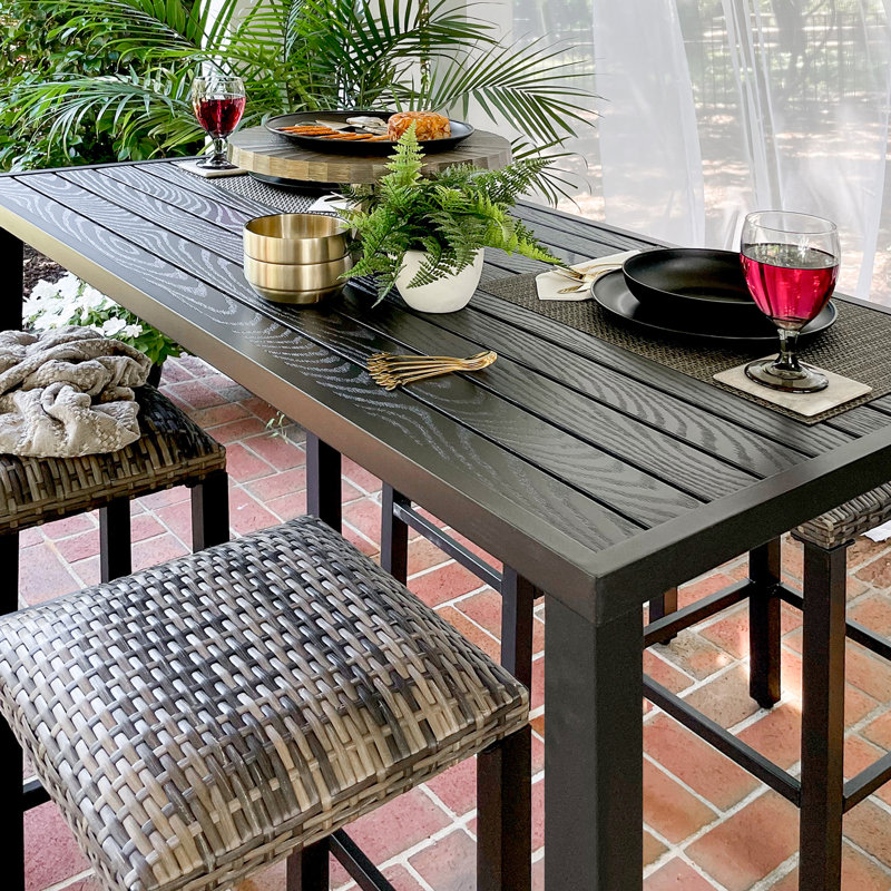 Alyne 4 - Person Patio Dining Set with Rectangular Table