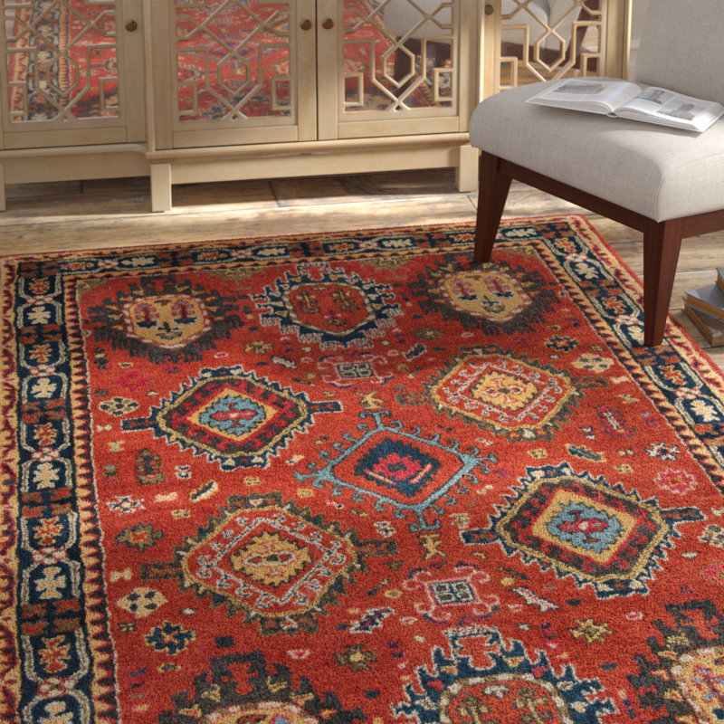 Tapis oriental en laine touffeté à la main Donnald, Rectangle 4' x 6'
