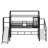 Metal House Loft Bed With Slide,Stairs And Storage Shelves-1239997002