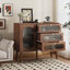 Armoire d'appoint en bois naturel avec 3 tiroirs et porte, rangement spacieux pour le salon et le vestibule