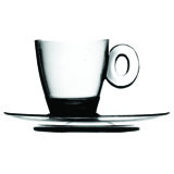 Polycarbonate Espresso Cup with Saucer - 6 Pieces - Clear