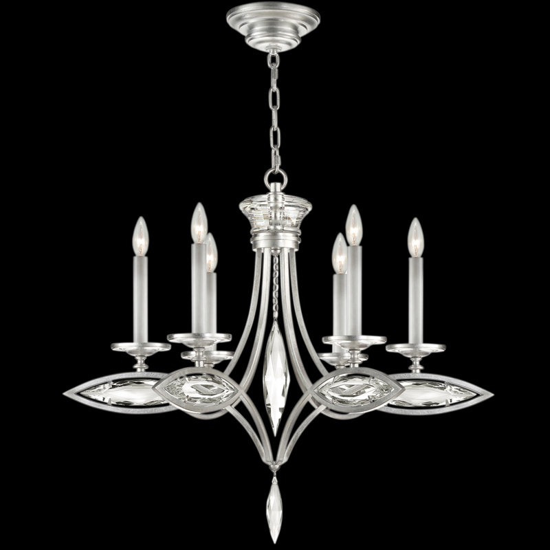 Marquise 6 - Light Chandelier, Platinized Silver