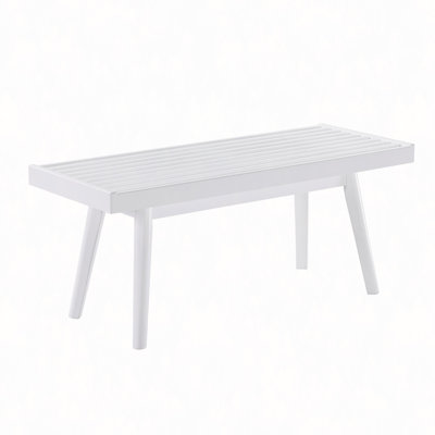 Solid Wood Slatted Bench, 41.30" Long