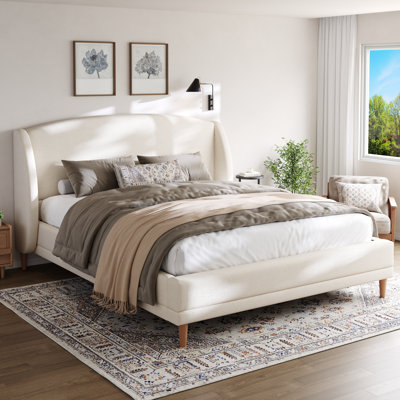 Romano Boucle Upholstered Platform Bed