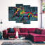 «Duo Horse Color Splash Paint», reproduction sur toile-93059023