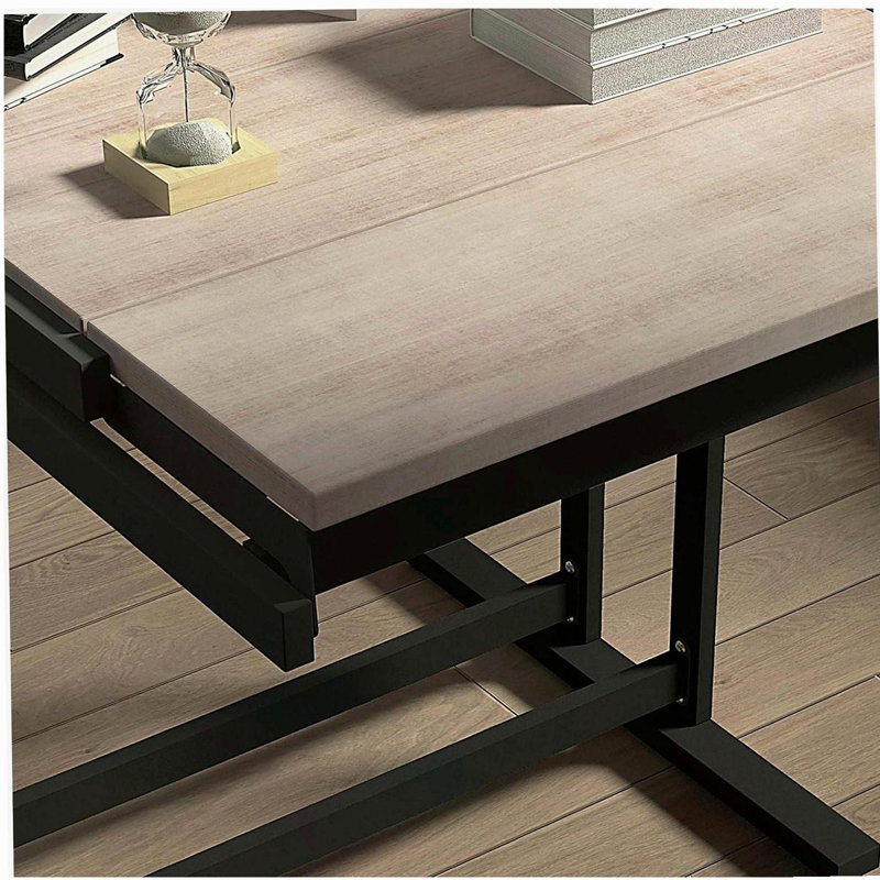 Table de salle à manger convertible multifonctionnelle en bois d'acajou massif blanc rétro