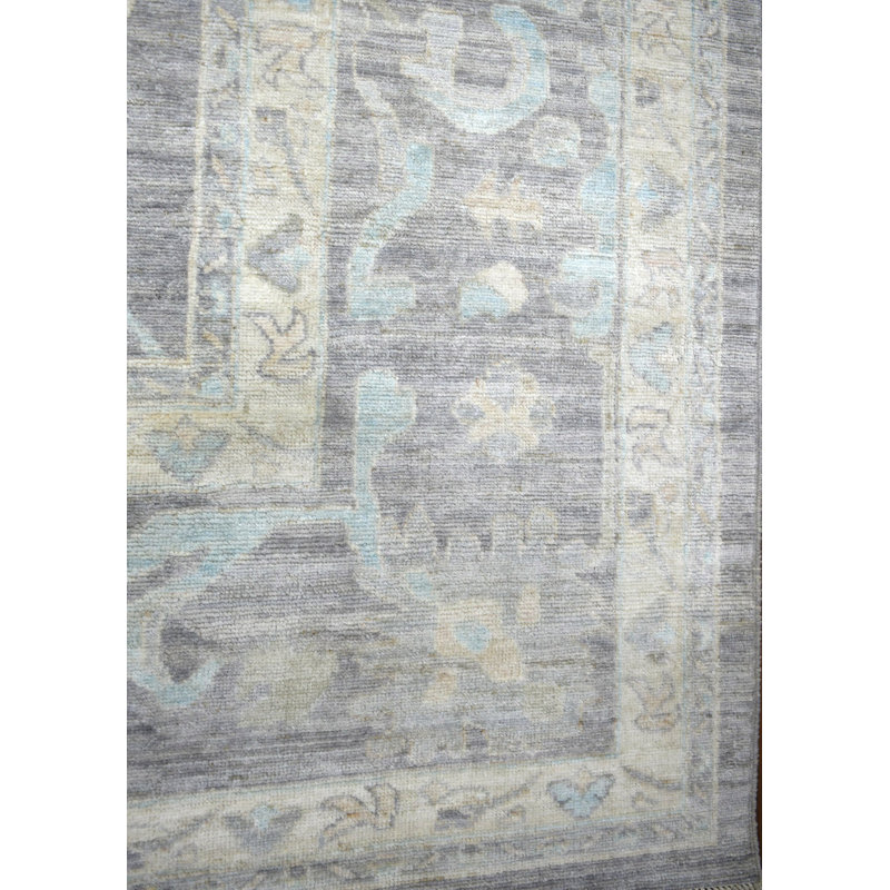 Tapis bleu ciel / gris / acier One-of-a-Kind 12 pi 3 po x 15 pi 10 po New Age