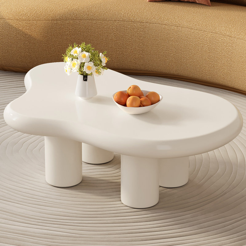 Table basse blanche, table basse Cloud, Crème