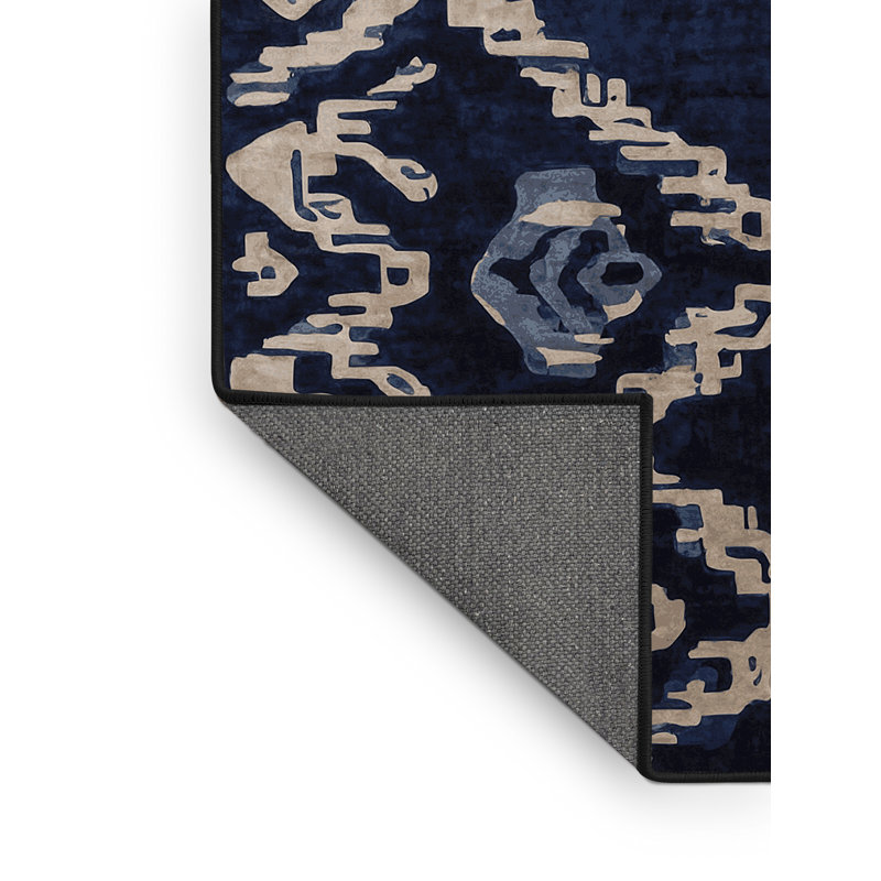 Tapis gris soyeux et moelleux, Rond 7 pi