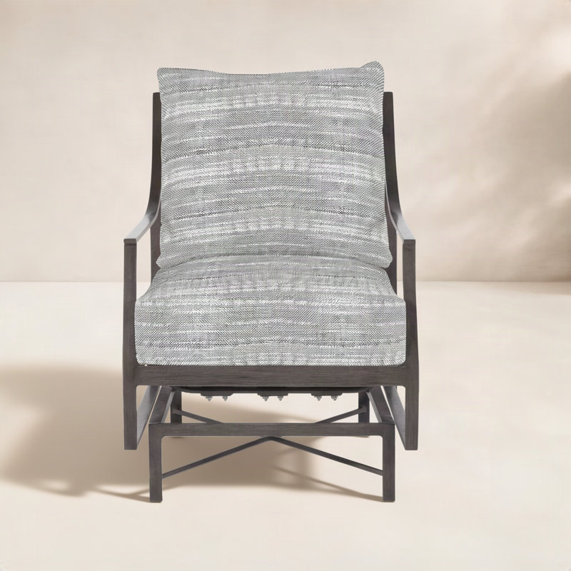Monaco Aluminum Spring Lounge - Slate Gray, Rollo Silver InsideOut® Linen, Welt, Slate Gray