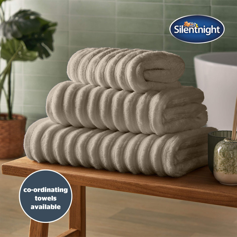 Silentnight Ribbed Cotton Rectangle Bathmat 100% Cotton BCI, Cream
