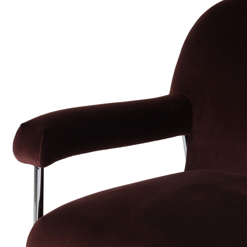 Gabriette Chair-Taupe Shearling, Surrey Plum Performance Velvet