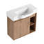 Meuble-lavabo mural avec lavabo en céramique et tablettes ouvertes-129865327-129865328