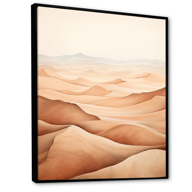 «Saharas Desert Silence I» sur toile, H 20 po x l 12 po x P 1 po, Cadre flottant noir