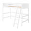 Lit mezzanine simple en bois massif blanc avec. Robuste et robuste. Aucune fondation requise. Garantie de 14 lattes pour un soutien stable. Barrières de sécurité pour. 79,5 po x 41,8 po 67,5 po. Assemblage requis-2072695450