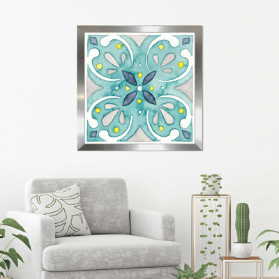 « jardin escapade tile iv-bleu aquarelle », reproduction de peinture à l’aquarelle
