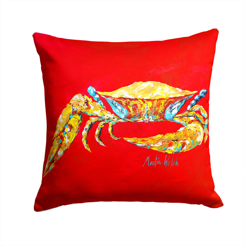 Coussin intérieur/extérieur bleu de crabe, sr, H 14 po x l 14 po x P 4 po
