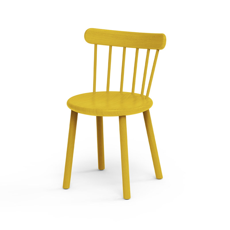 Ai Solid Wood Dining Chair, Yellow