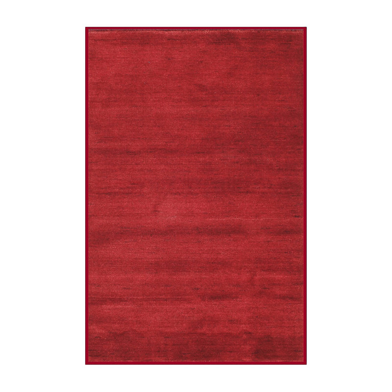 Tapis de zone rouge contemporaine, Rectangle 5 pi x 7 pi