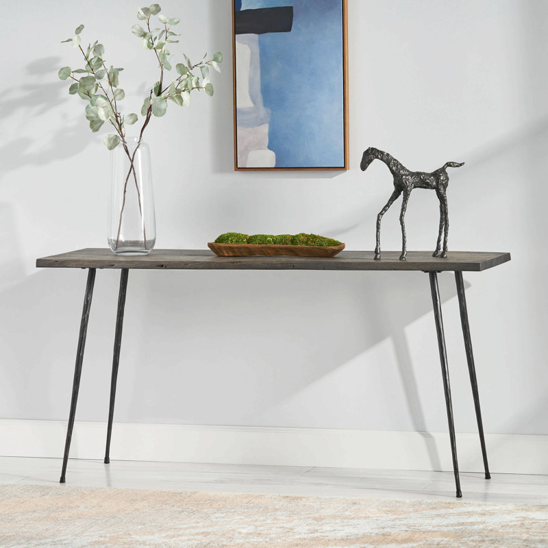 Console grise en bois pour le salon