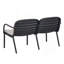 Causeuse d'extérieur en PP Luna, structure noire avec coussin beige Luna-527910807