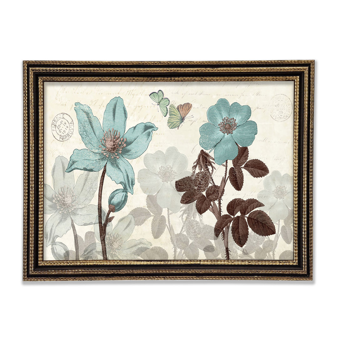 Blaue Blume Stand Tall Gerahmter Druck