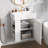 21.6" Floating Bathroom Vanity - Ceramic Basin + Left Storage & Rose Gold Handle