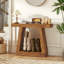 42" Farmhouse Console Table, 2-Tier Entryway Table with Storage and Thickened Tabletop for Hallway, Living Room, Entrance, Behind Couch, Dark Brown