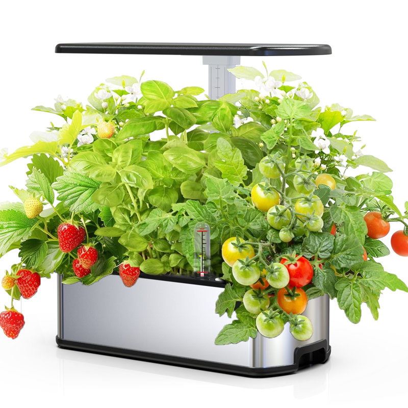 Ensemble de systèmes de culture hydroponique, jardin d'intérieur Smart Herbs, pots de plantation BHTNYoo / 12 dosettes d'une capacité de 5 L avec lumières de croissance à DEL et pompe à eau intelligente, minuterie