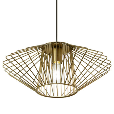 16.5"W Lucy Industrial Gold Open Caged Shade Pendant