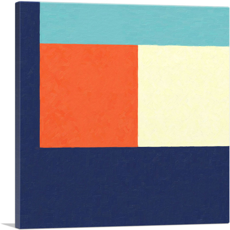 Mid-Century Modern Square Sun - Reproduction d'art sur toile tendue, H 18 po x l 18 po x 1,5 po