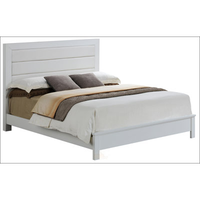 Stylish White Transitional Bedroom Bed